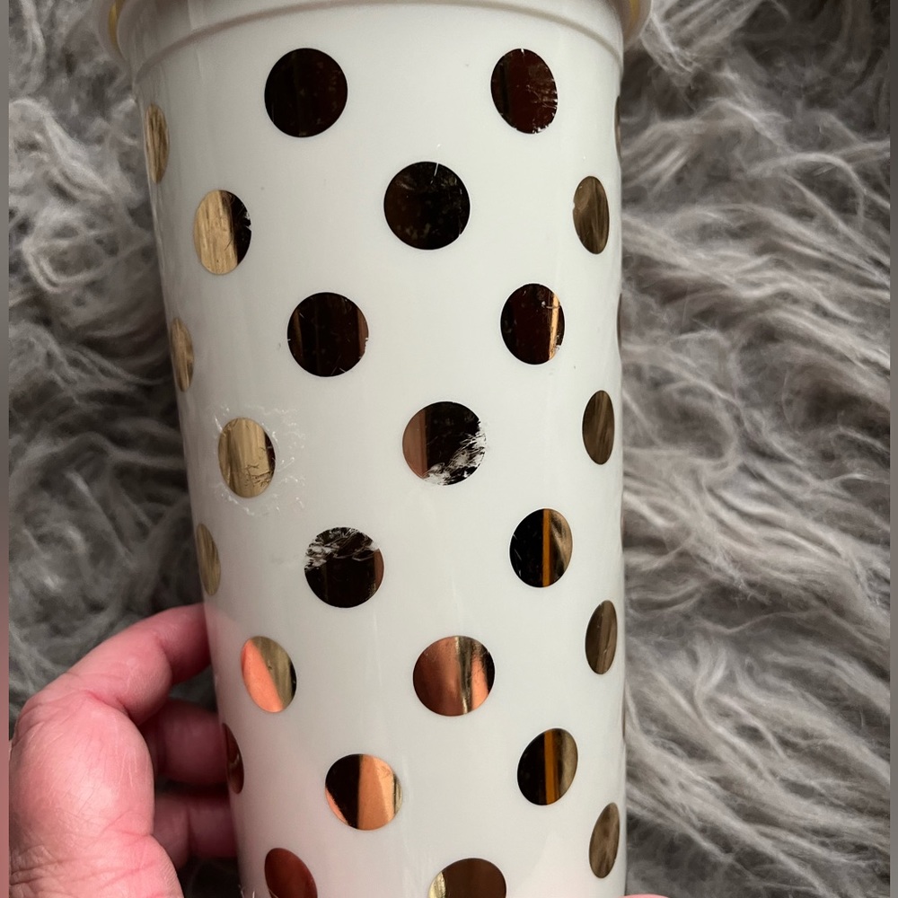 Kate spade gold dot tumbler with lid NO STRAW - Picture 2 of 7